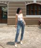 Quần Jeans Nữ Túi Hộp Dáng Suông - Cargo Pants Straight Jeans - 122WD1083A3950