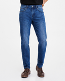 Quần Dài Nam Dáng Suông Màu Xanh Đậm. Phantom Blue Straight Jeans - 221MD3083B1950