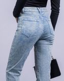 Quần Jeans Nữ Dáng Straight Nhuộm Màu Xanh Mint. Mint Green Dyed Straight Women's Jeans - 222WN1083F1330