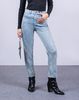 Quần Jeans Nữ Dáng Straight Nhuộm Màu Xanh Mint. Mint Green Dyed Straight Women's Jeans - 222WN1083F1330