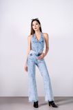 Quần Jeans Nữ Dáng Loe Laser Hiệu Ứng Nước. Water Effect Laser Flared Women's Jeans - 223WD2085F2910