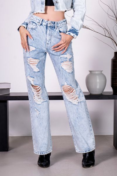 Quần Jeans Nữ Rách Dáng Relax. Relax Women's Ripped Jeans - 223WD1080F1930
