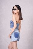 Quần Shorts Jeans Dáng Đứng, Lưng Cao. High Waist, Straight Jean Shorts - 223WD2103F1950