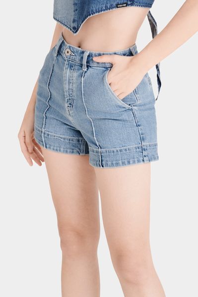 Quần Shorts Nữ Dáng Loe Màu Xanh Sáng. Light Blue Women's Flared Shorts - 223WD2104F2930