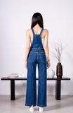 Quần Yếm Dài Ống Rộng Màu Xanh Đậm. Dark Blue Wide Leg Overalls - 223WD1133F1950