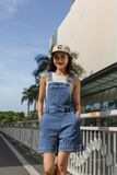 Quần Yếm Jeans Phong Cách Workwear Màu Xanh Đậm. Blue Workwear Style Denim Overalls - 123WD1134F1950