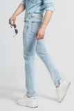 Quần Jeans Nam Ống Đứng. Distressed Light Blue Straight Jeans - 121MD4083F2930