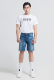 Quần Short Jeans Rách Vẩy Sơn Dáng Suông. Distressed Straight Denim Shorts - 121MD4103F1950