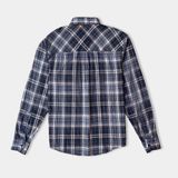 Áo Sơ Mi Nam Caro Navy Xám Dáng Regular - Men's Caro Navy Gray Regular Fit Shirt. 123MN4039B1990