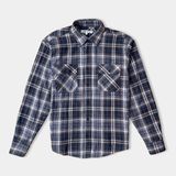 Áo Sơ Mi Nam Caro Navy Xám Dáng Regular - Men's Caro Navy Gray Regular Fit Shirt. 123MN4039B1990