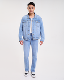 Áo Khoác Denim Nam Dáng Rộng Màu Xanh Sáng. Sky Blue Oversized Denim Jacket - 122MD4044B1930