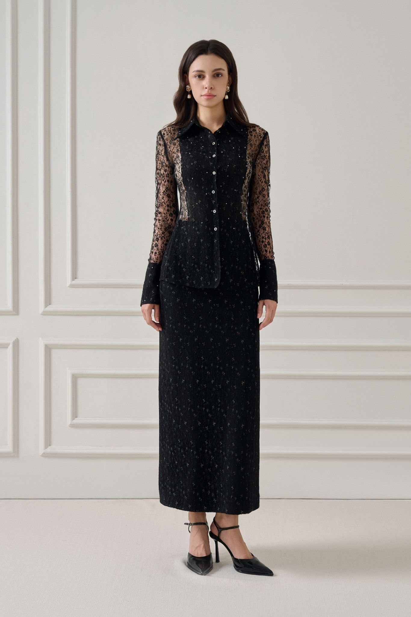 ERIN DRAPED MIDI SKIRT