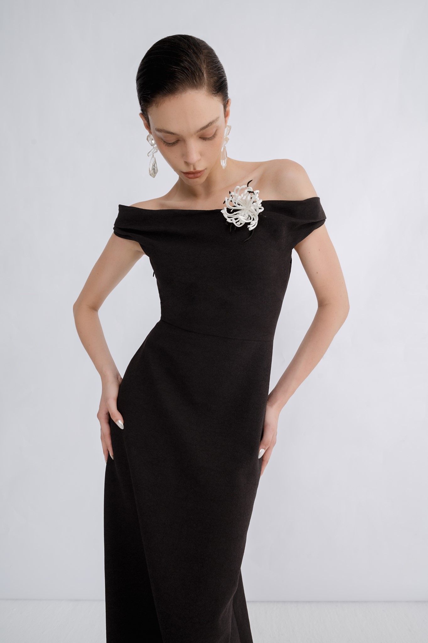 ESBER OFF- THE SHOULDER LONG DRESS