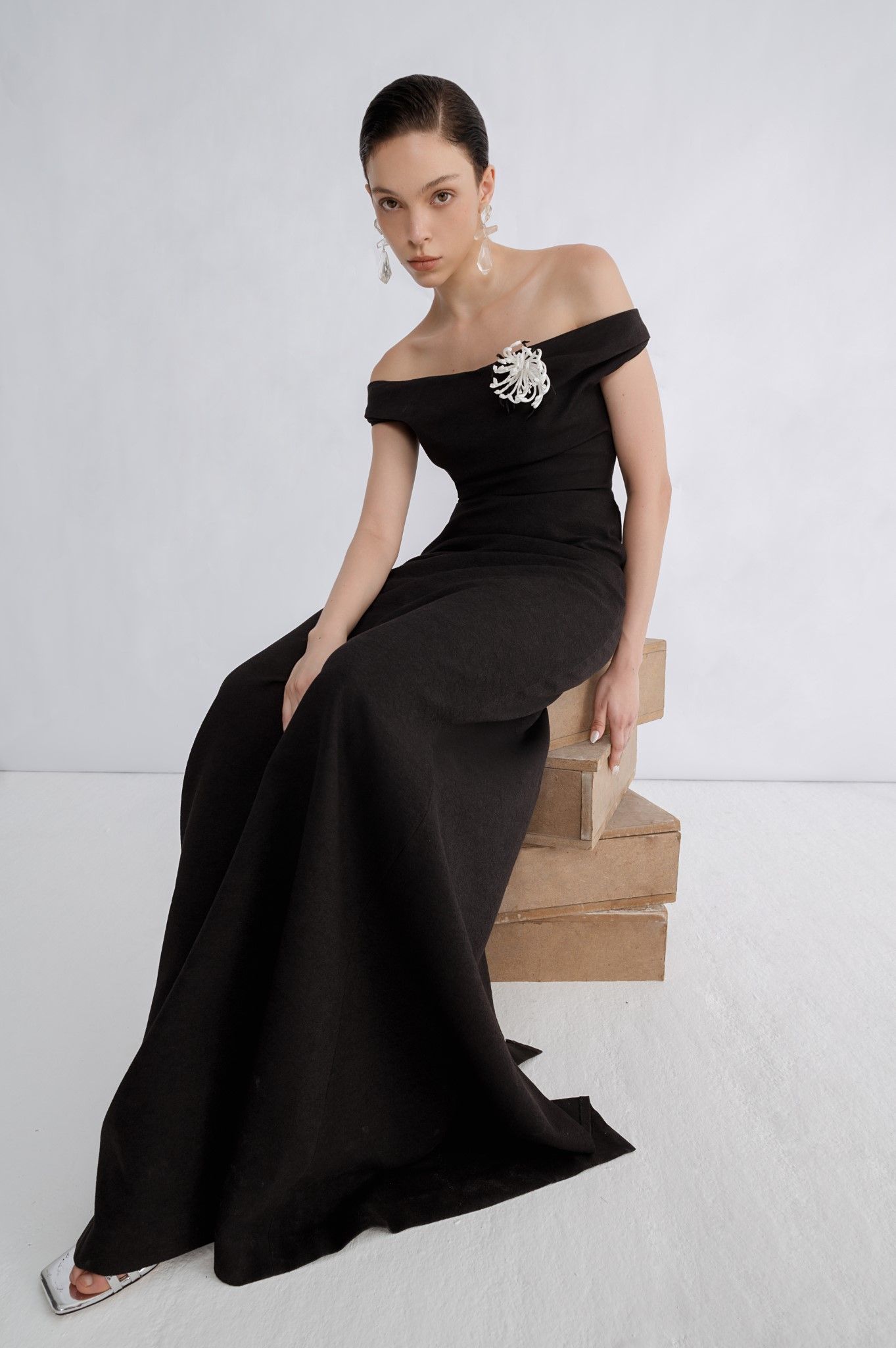 ESBER OFF- THE SHOULDER LONG DRESS