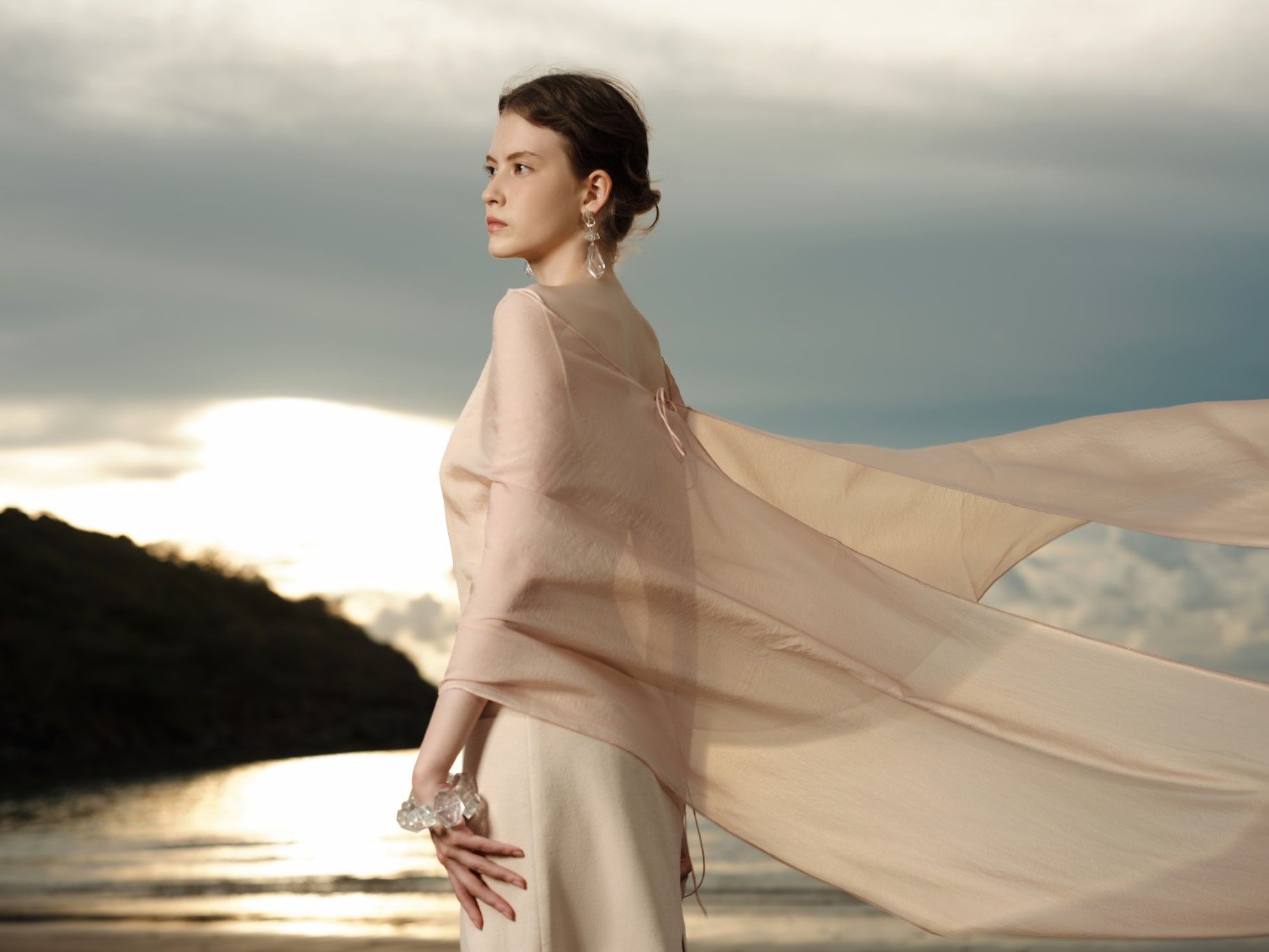 ALIE LONG SCARF.APRICOT