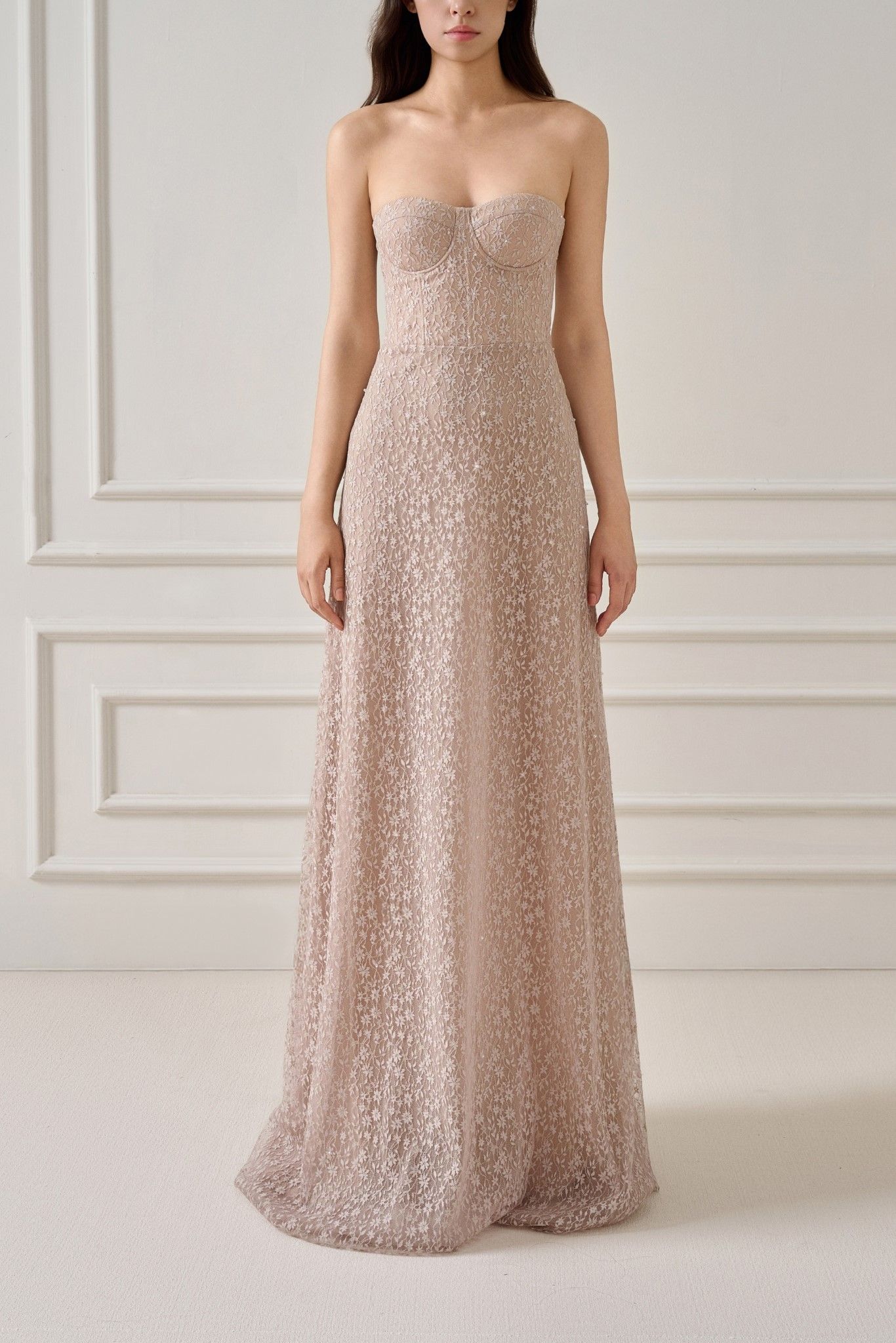 KRIXI EMB AURORA LACE LONG DRESS