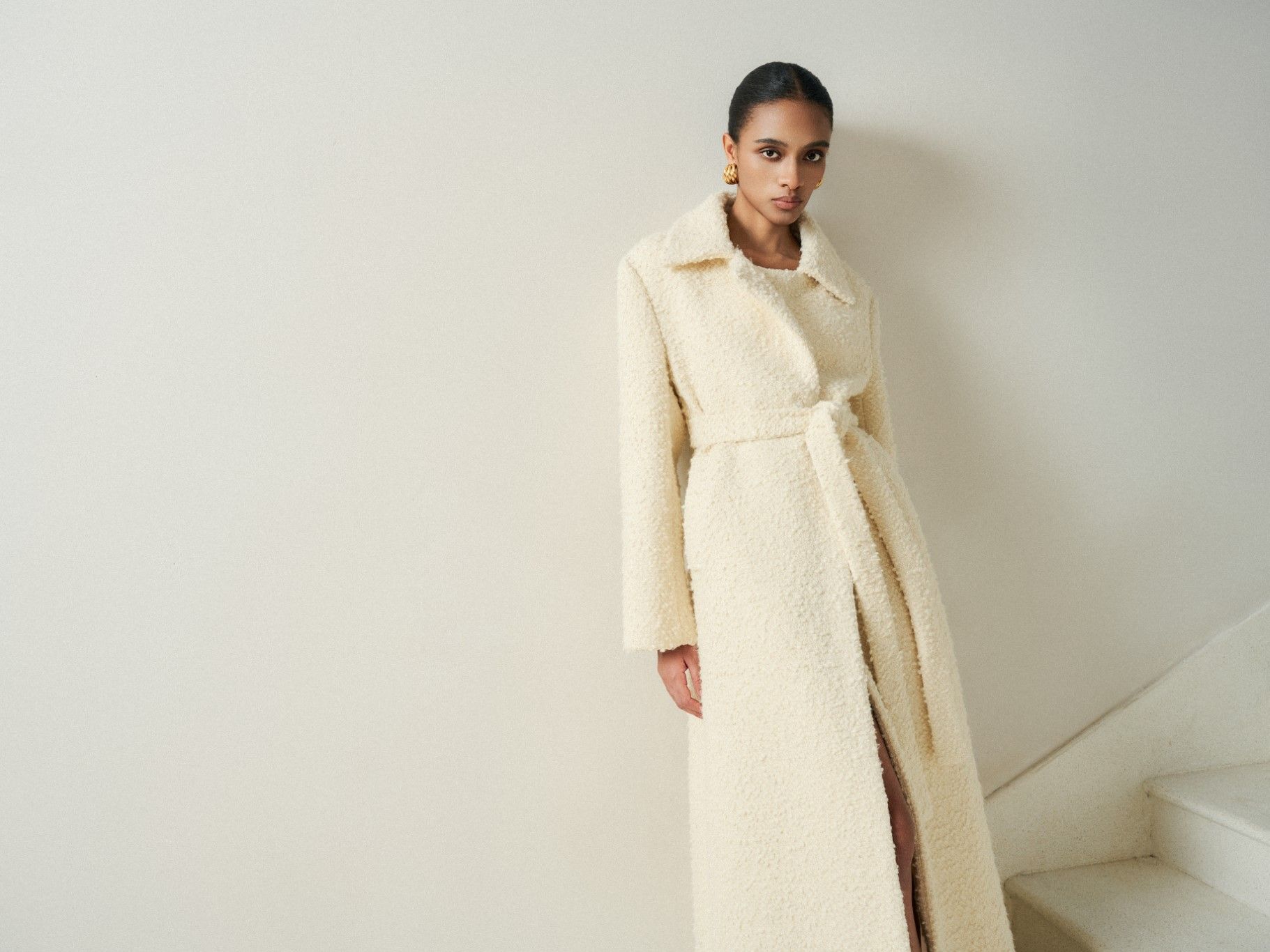 NADI WOOL- BLEND TWEED LONG COAT
