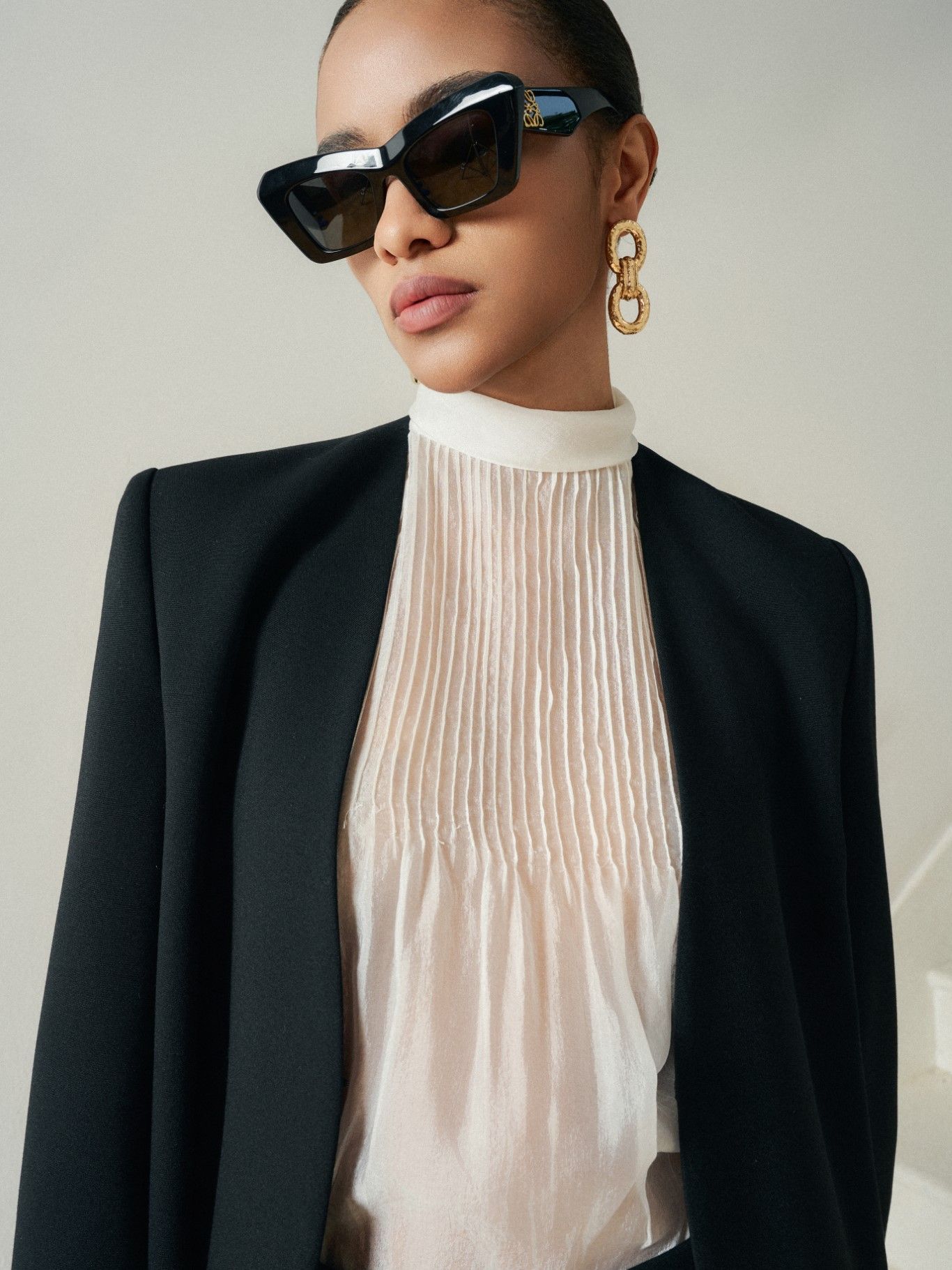 MORA BACKLESS DRAPED BLOUSE