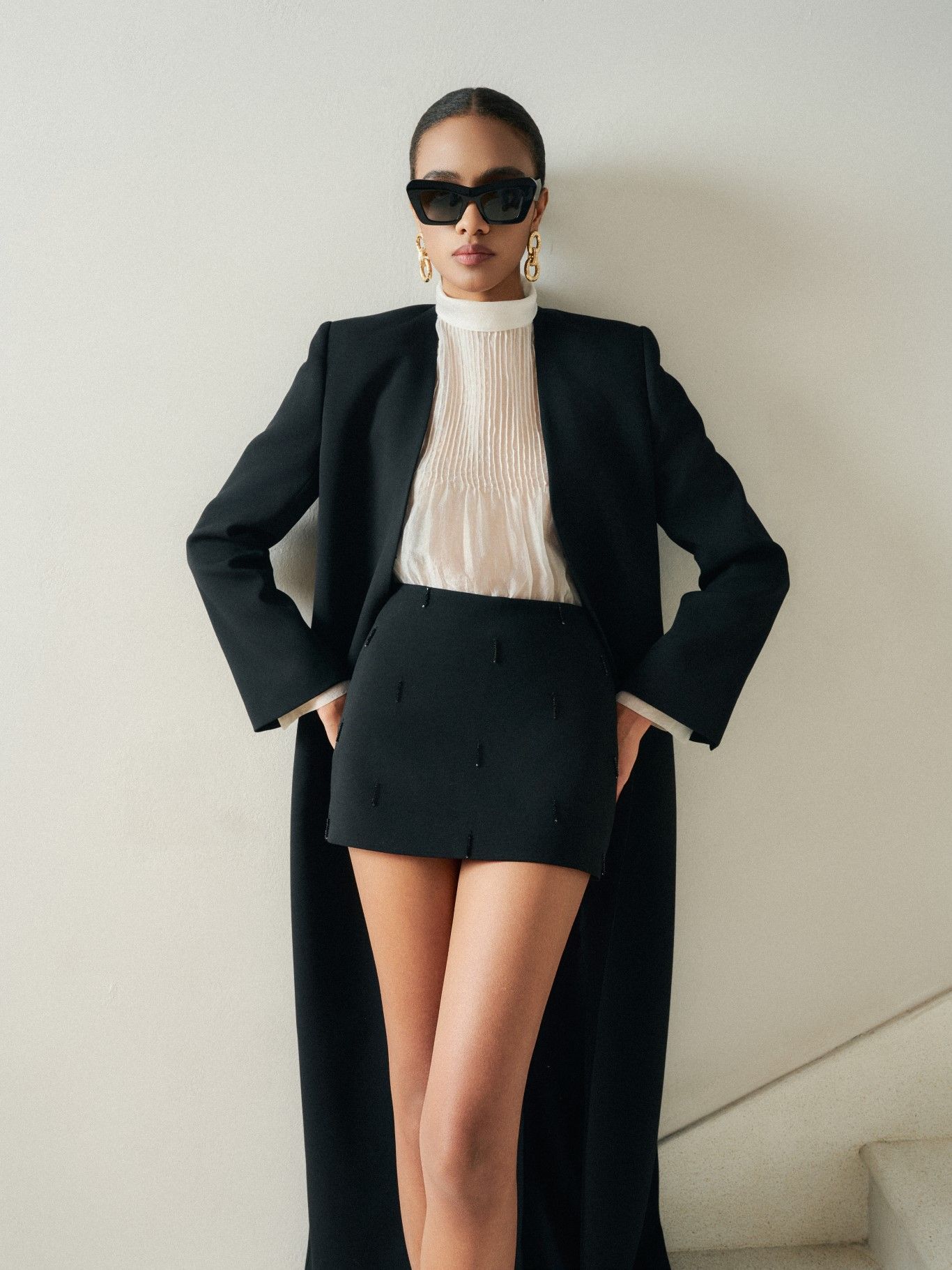 PIANA LONG BLACK COAT