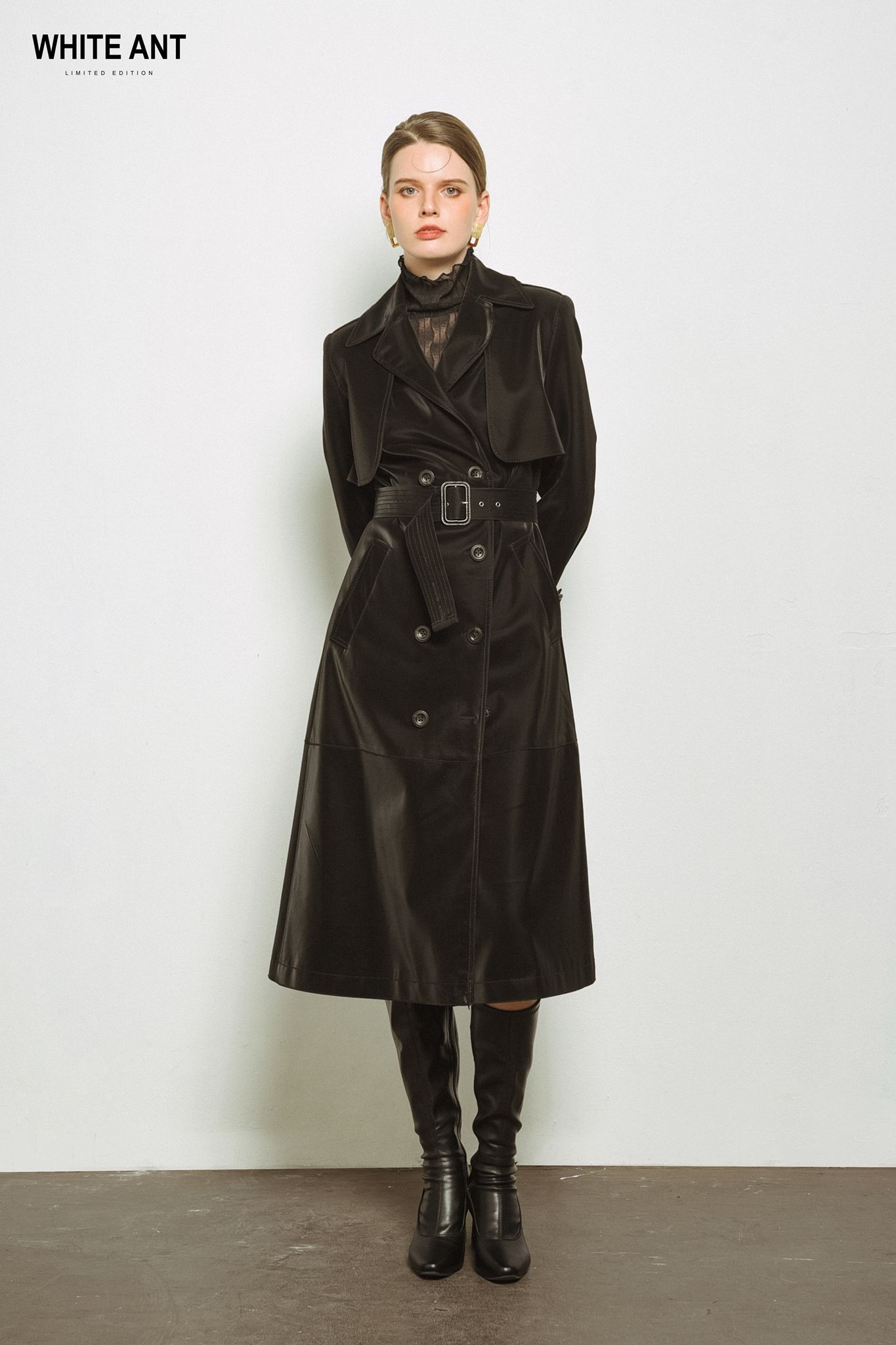 LEO LEATHER TRENCH COAT