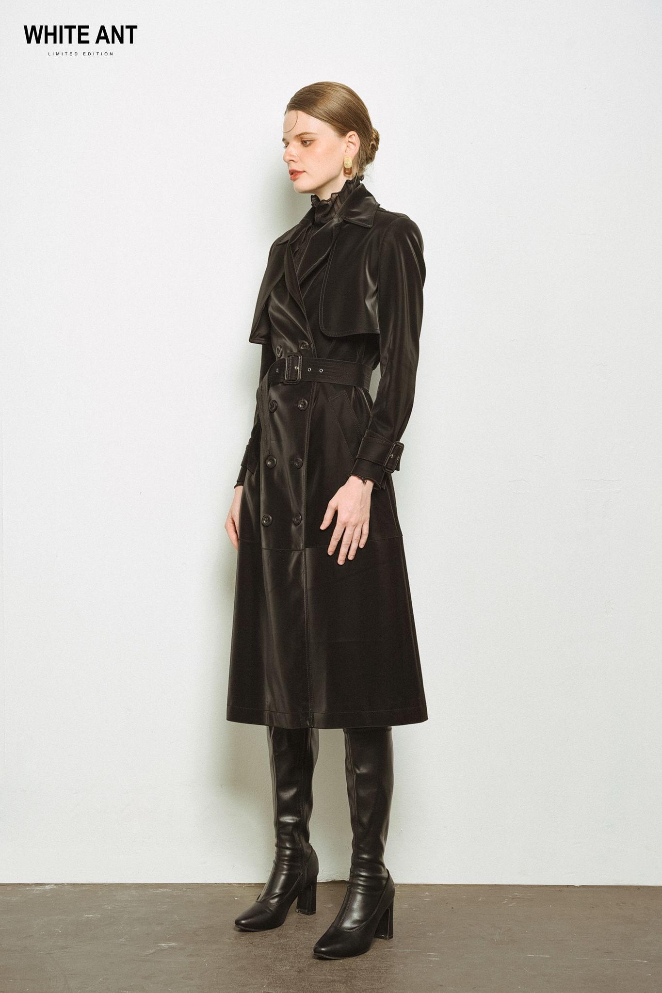 LEO LEATHER TRENCH COAT