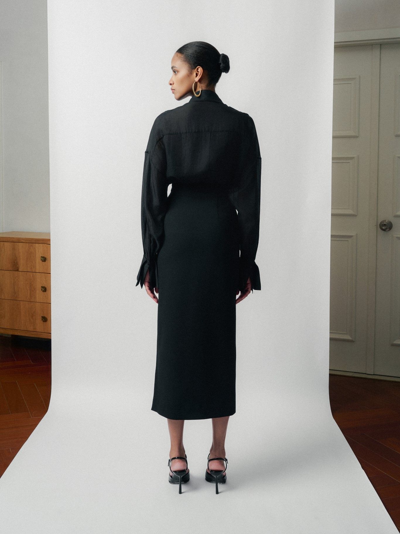 ERIN DRAPED MIDI SKIRT