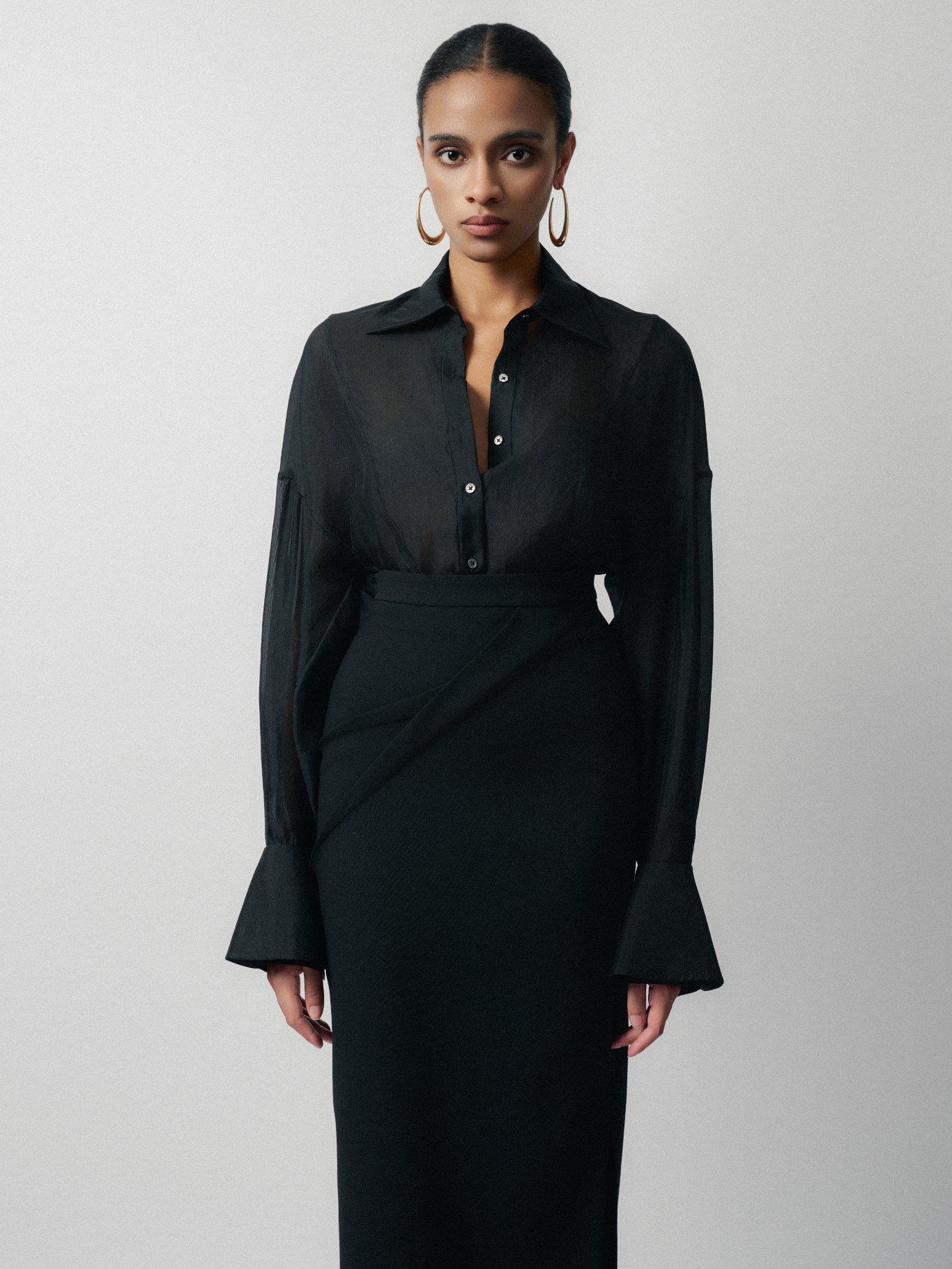 ERIN DRAPED MIDI SKIRT