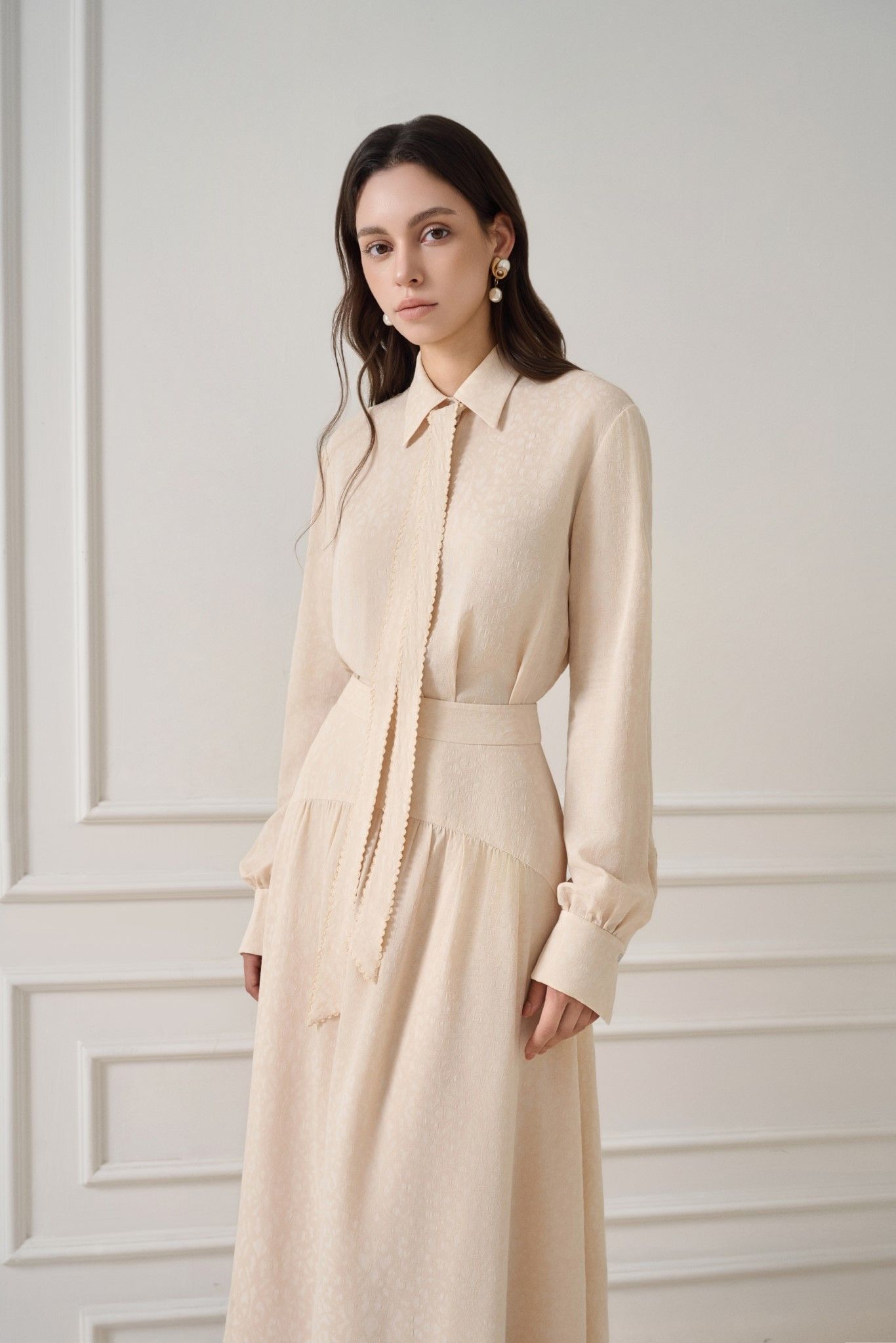BRYAN SILK JACQUARD BLOUSE