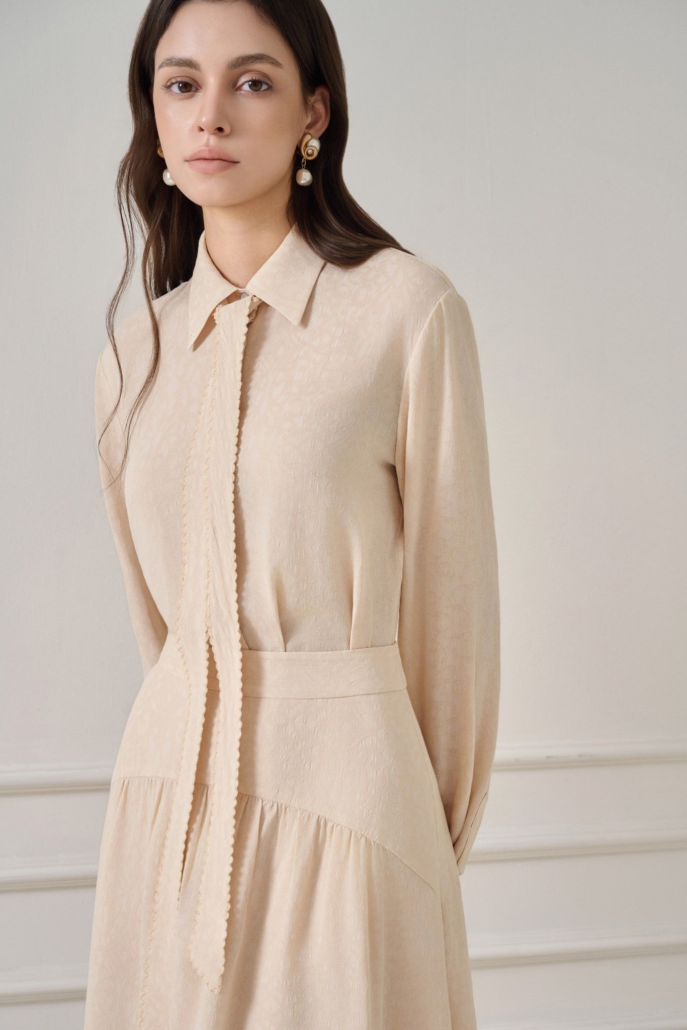 BRYAN SILK JACQUARD BLOUSE