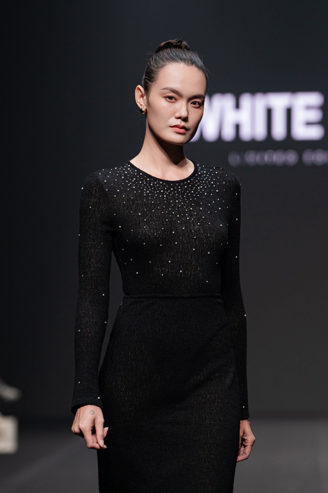 ERA WOOL LACY JACQUARD BLACK SKIRT