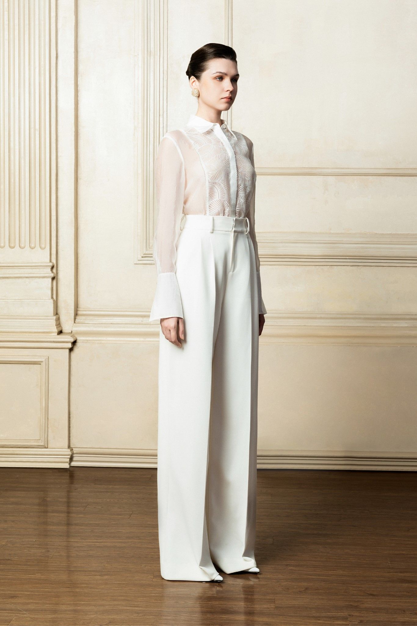 WIDE LEG RAYON PANTS