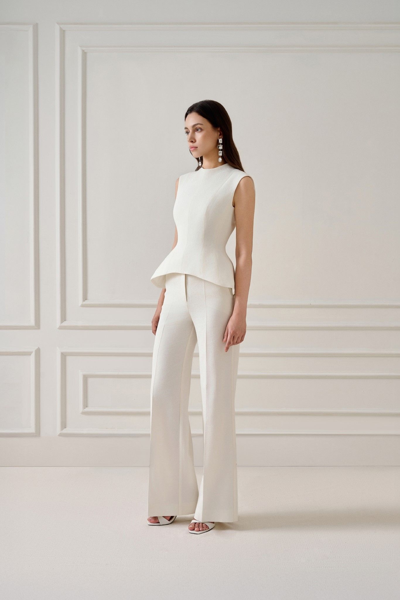 MIRRI SAND JACQUARD STRAIGHT LEG PANTS