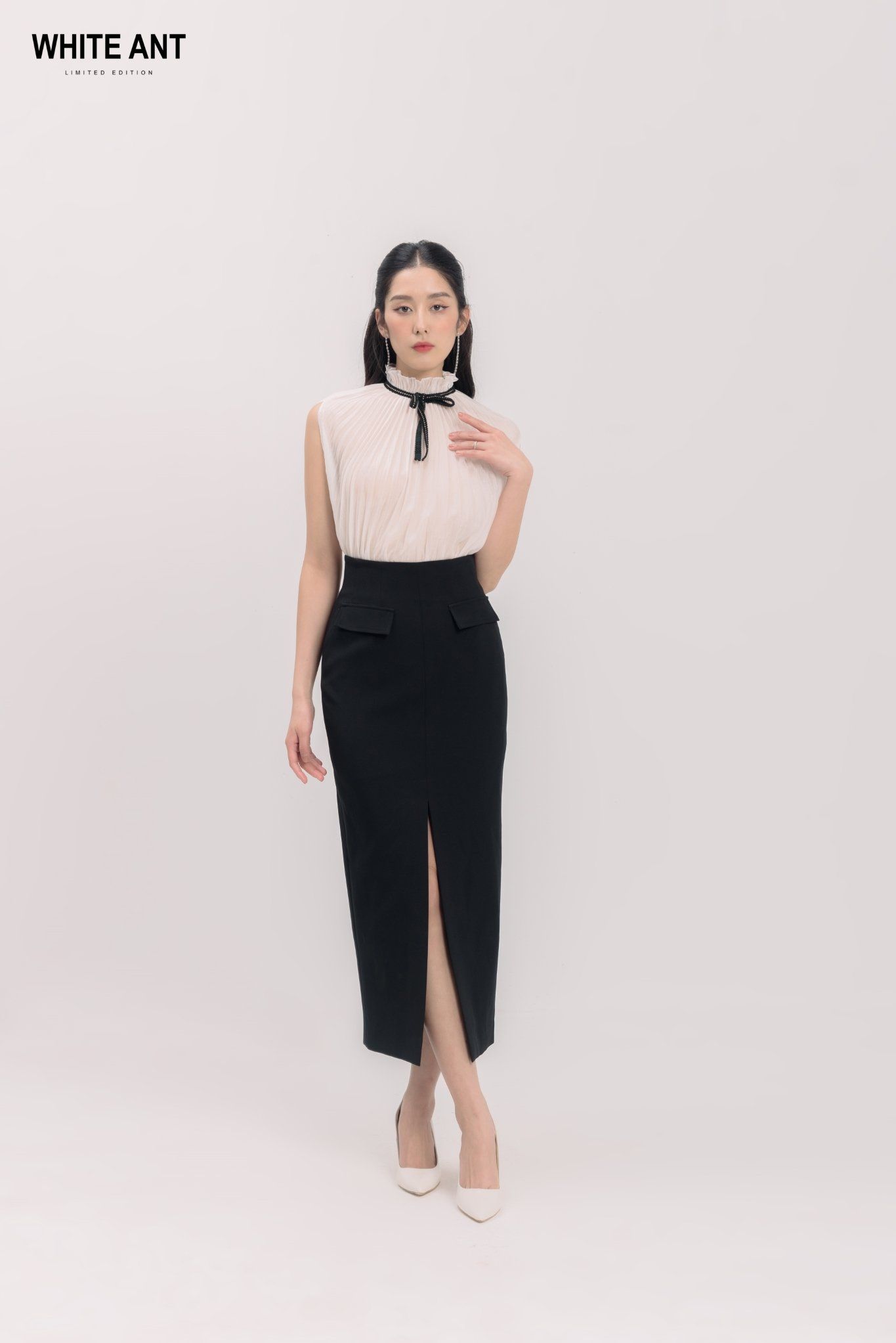 Chân Váy Bút Chì Xẻ Trước Nữ White Ant RUTH PENCIL SKIRT 110100143F