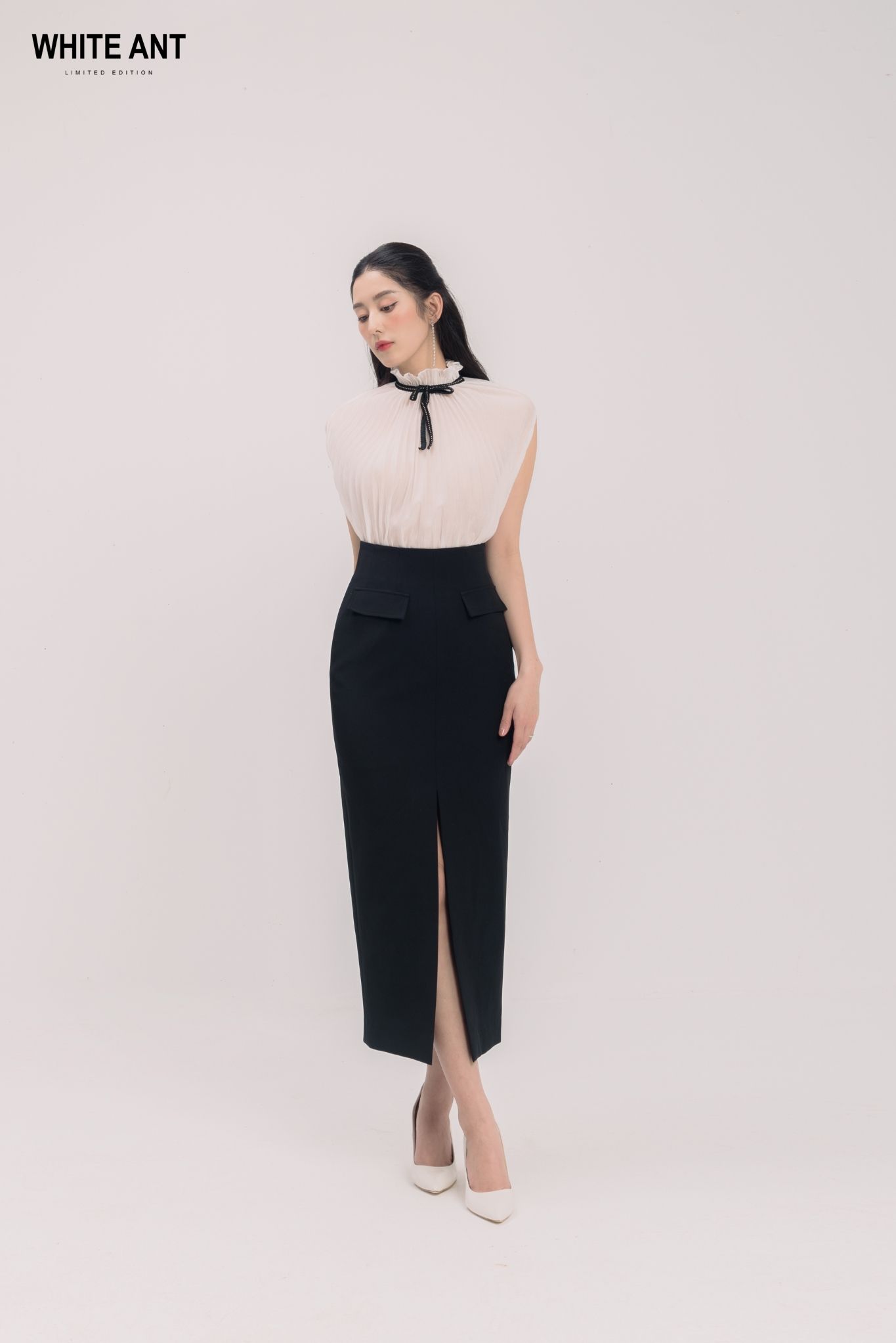 Chân Váy Bút Chì Xẻ Trước Nữ White Ant RUTH PENCIL SKIRT 110100143F