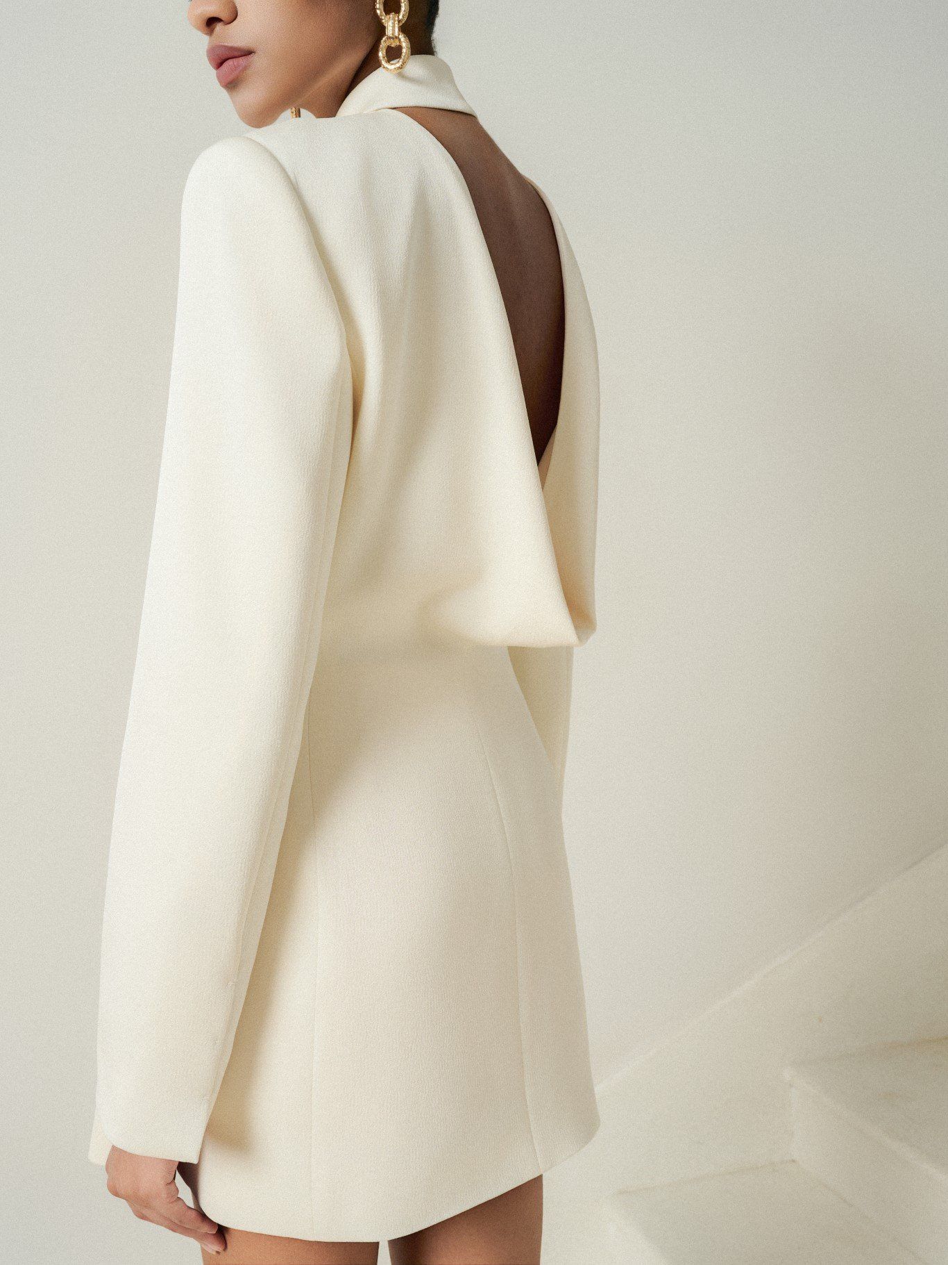 LYA BACKLESS DRAPED BLAZER