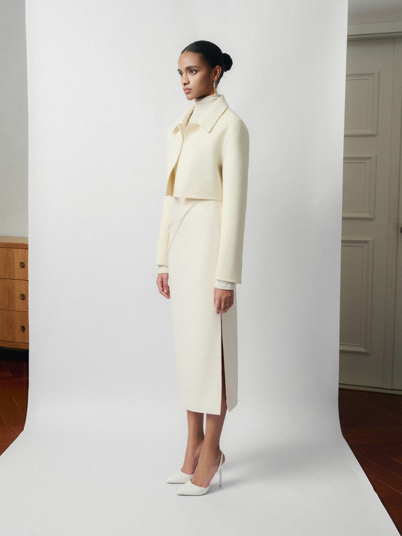 ERIN DRAPED MIDI SKIRT