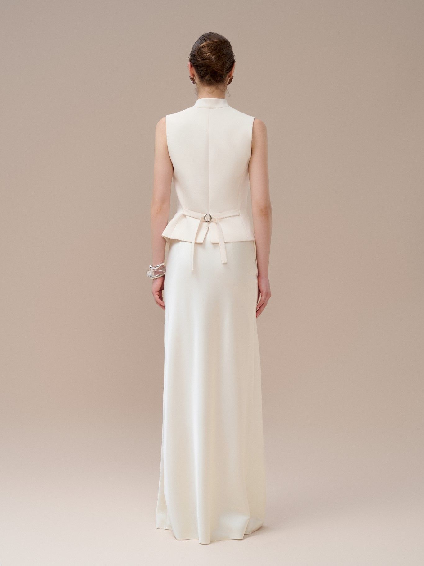 AUDREY LAPEL VEST WHITE WOOD GRAIN