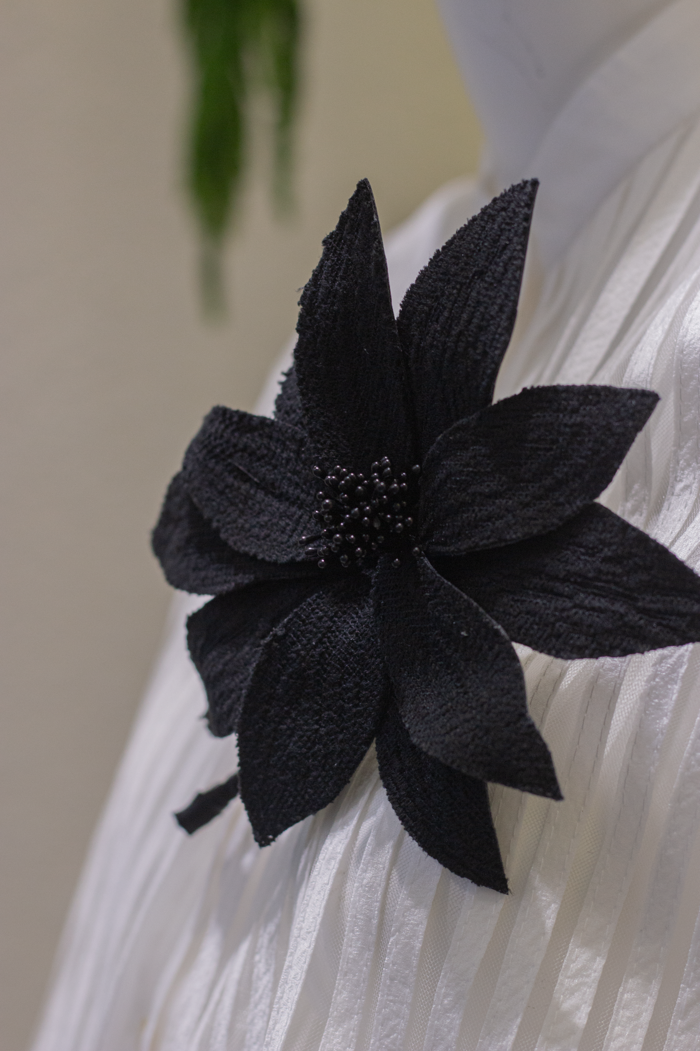 LACE - EMBELLISHED LEATHER BLOSSOM