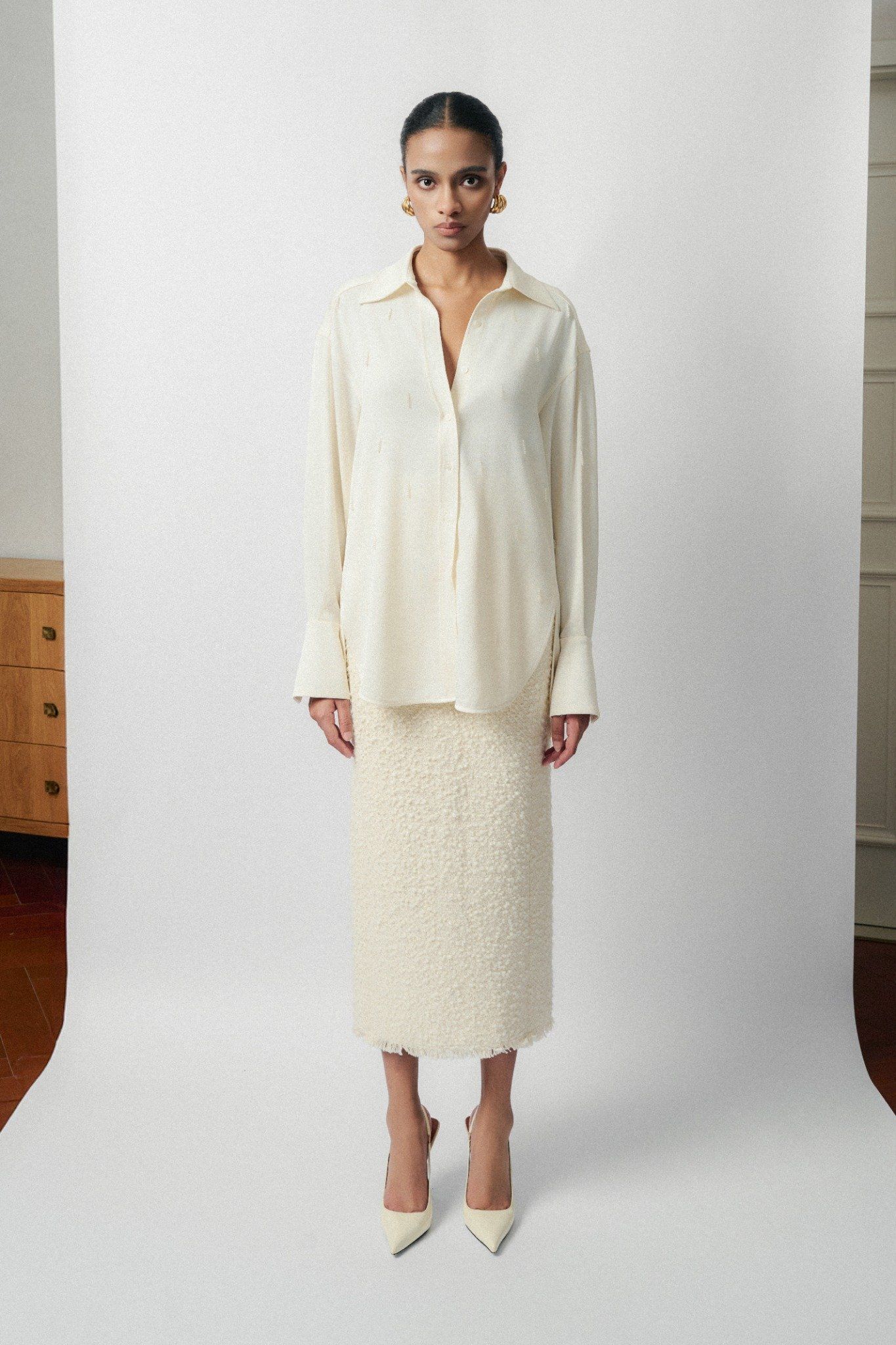 PINA EMB SILK CREPE BLOUSE