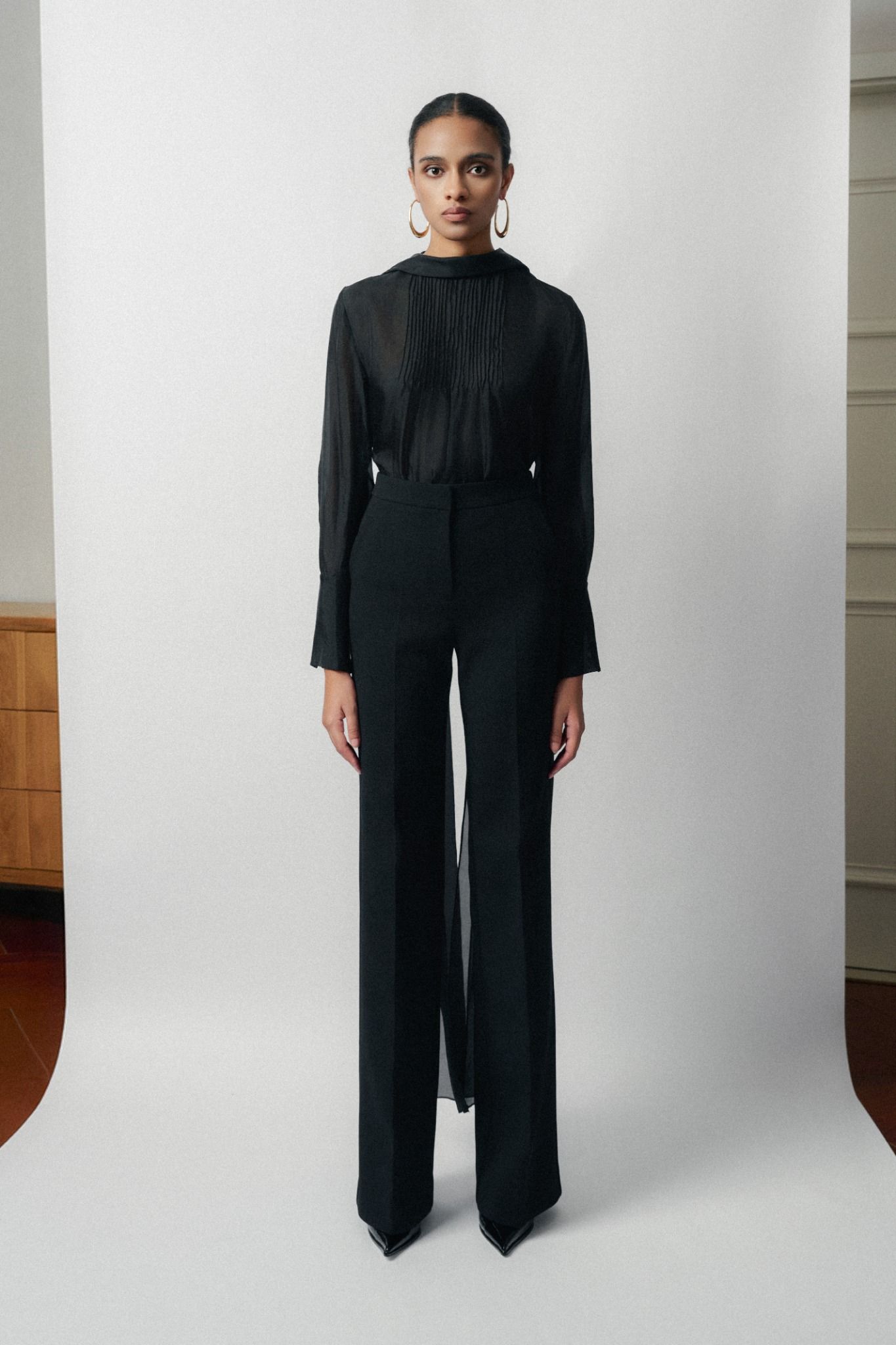 MORA BACKLESS DRAPED BLOUSE