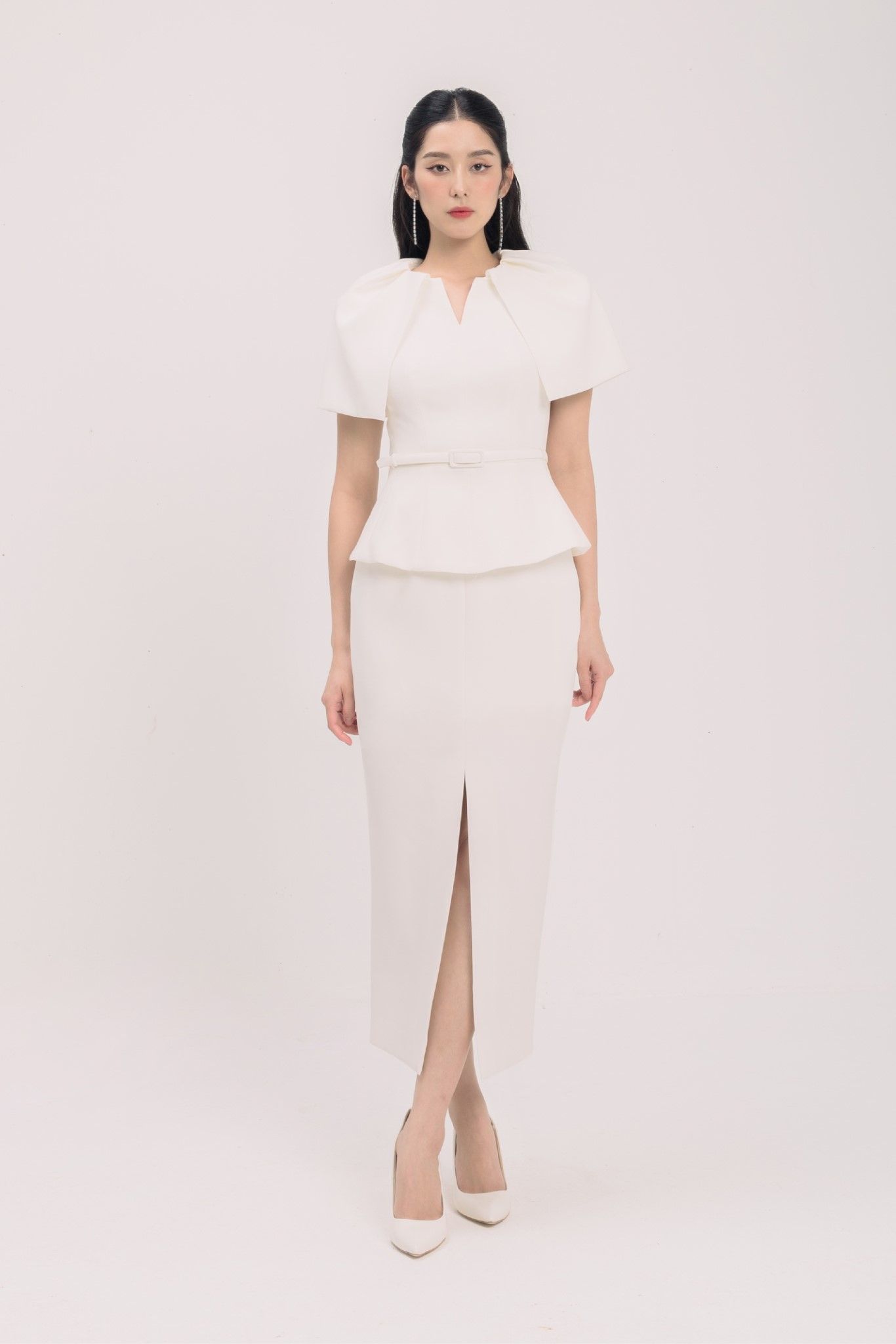 RUTH PENCIL SKIRT WHITE