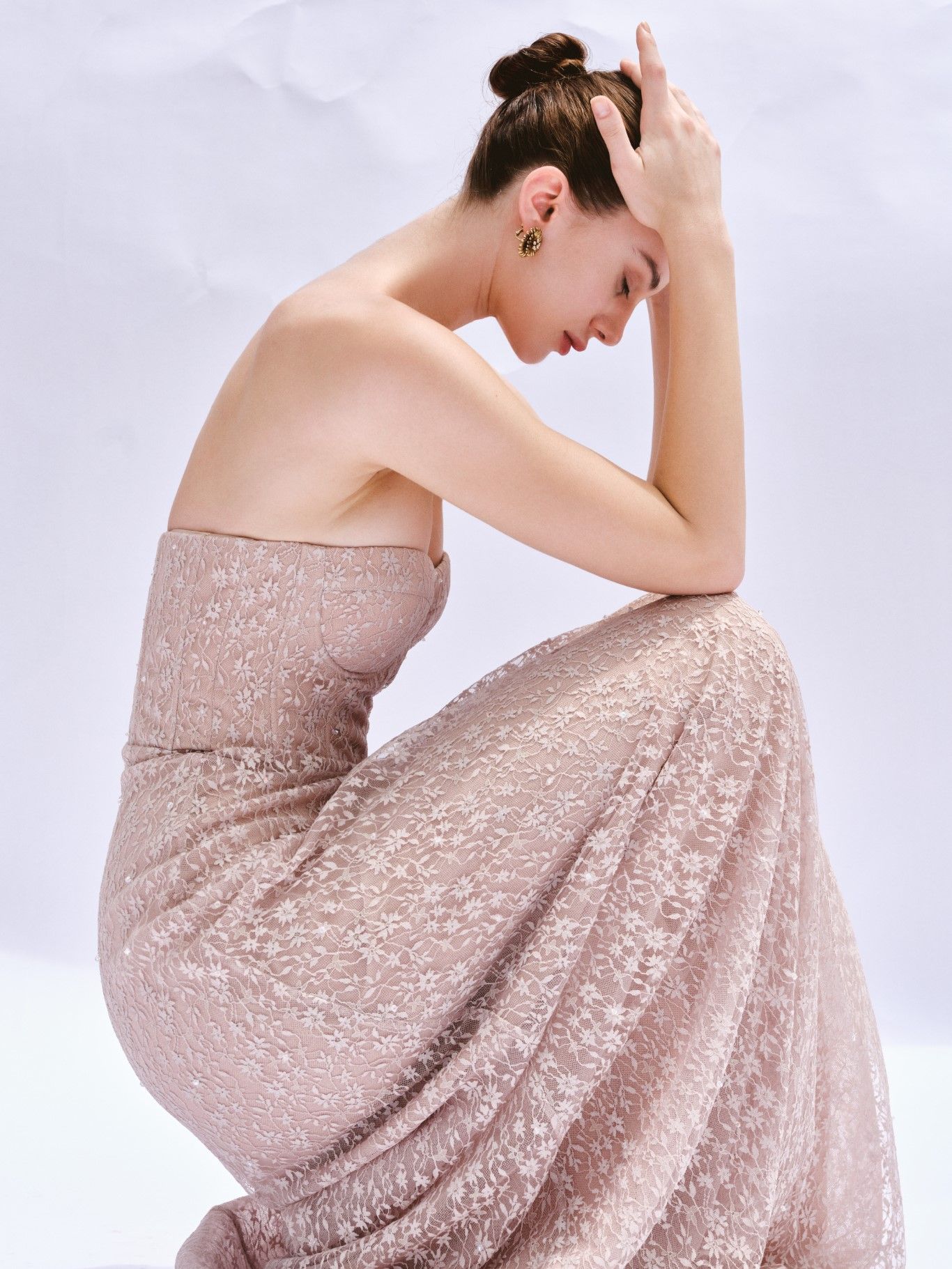 KRIXI EMB AURORA LACE LONG DRESS