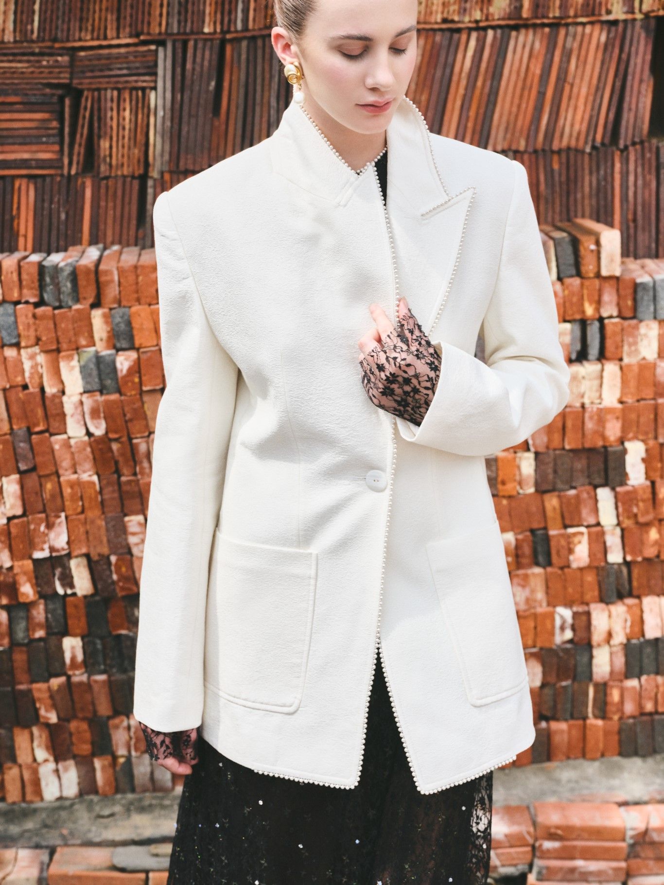 EMI SAND JACQUARD BLAZER