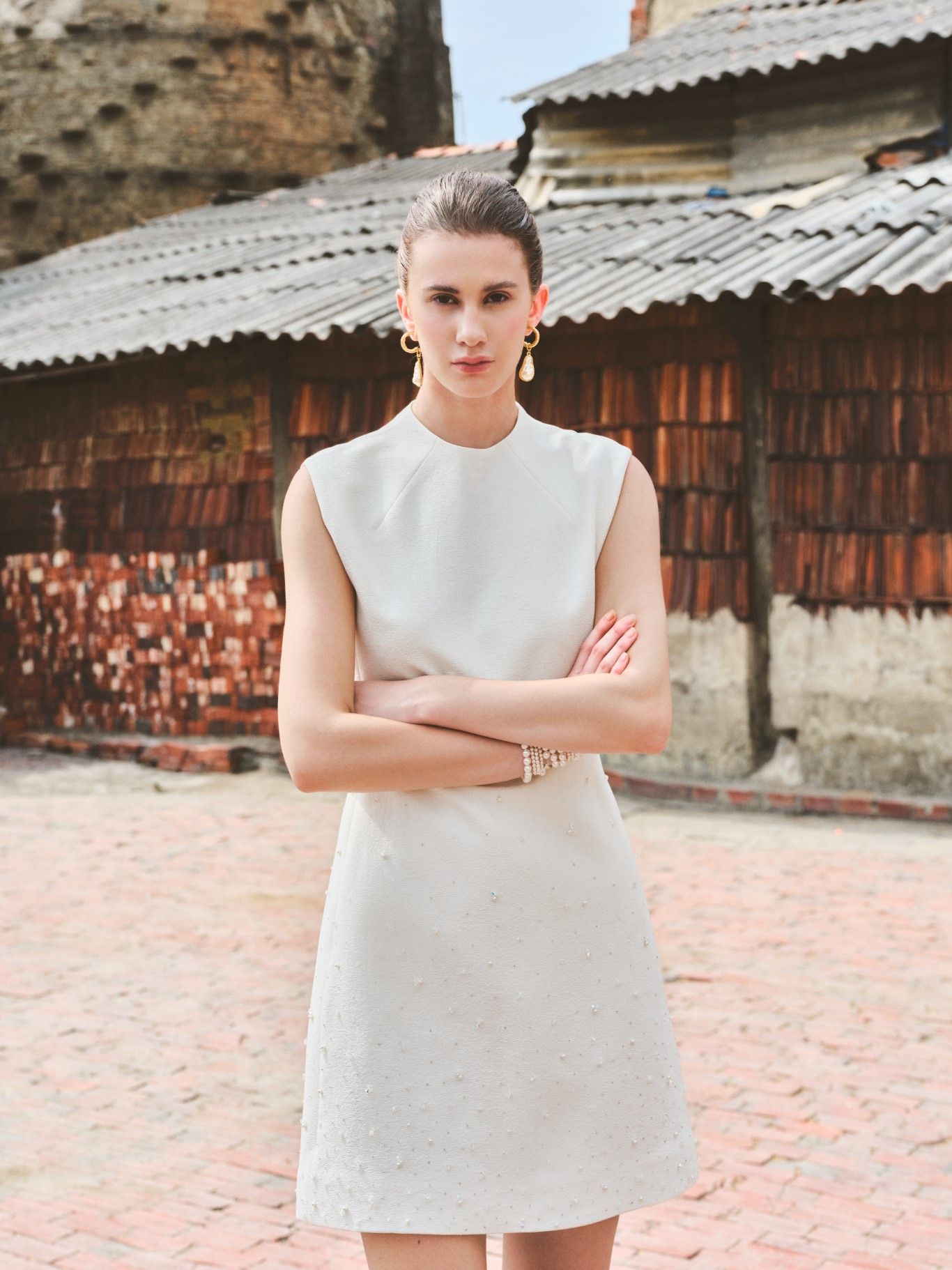 JILNA EMB MINI DRESS