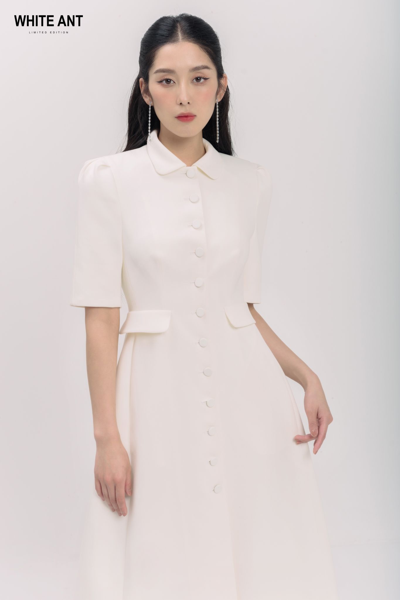 Đầm Cổ Sen Tròn Dáng A Nữ White Ant PRIMROSE COLLAR FLARE DRESS 120830003