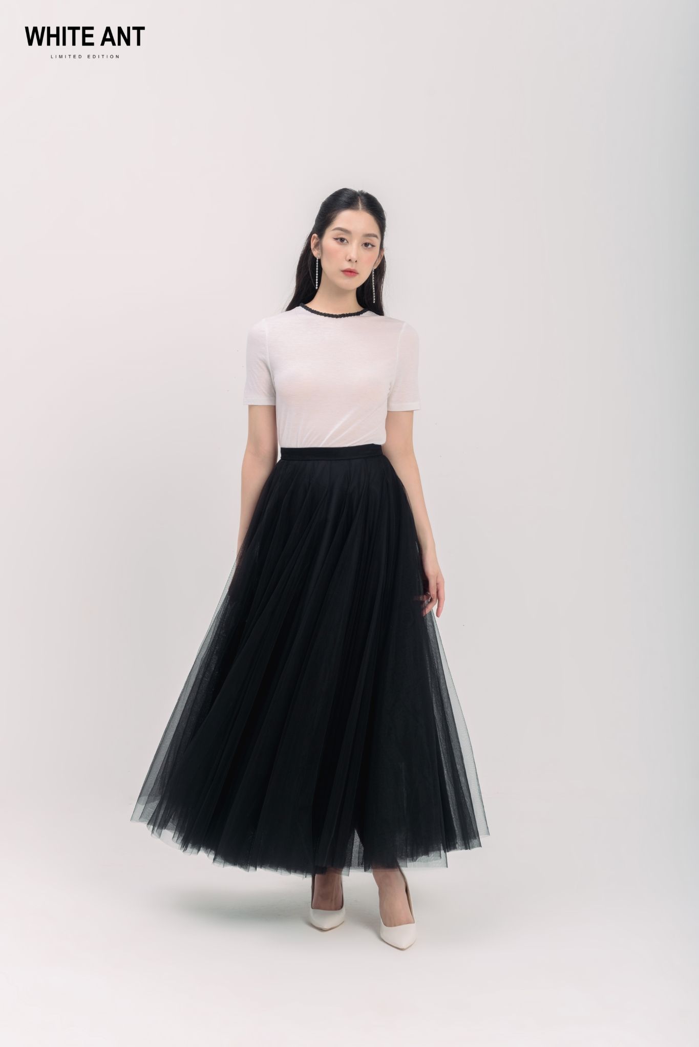 Chân Váy Xòe Lưới Nhật Nữ White Ant XENXI CIRCULAR SKIRT 111230002