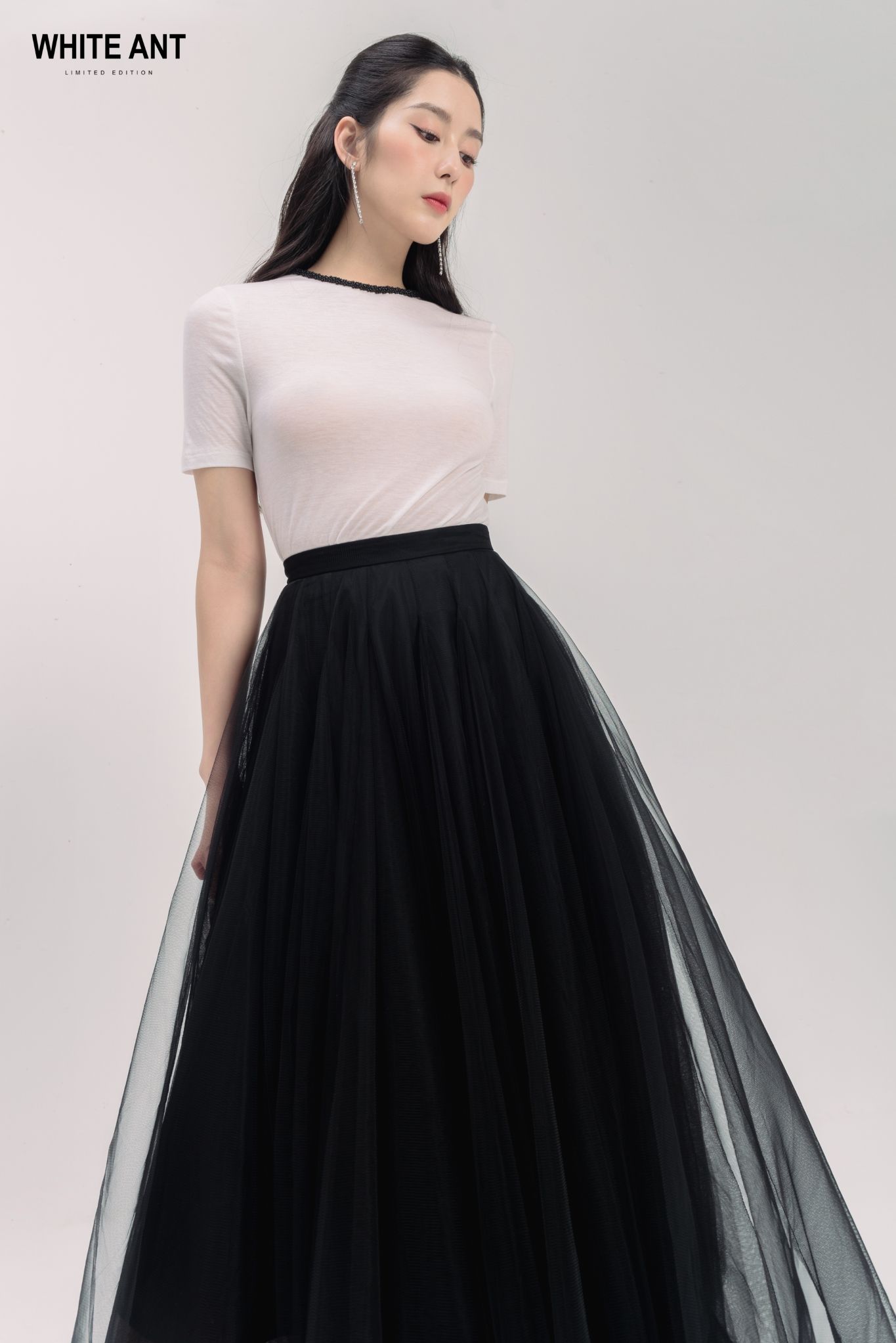 Chân Váy Xòe Lưới Nhật Nữ White Ant XENXI CIRCULAR SKIRT 111230002