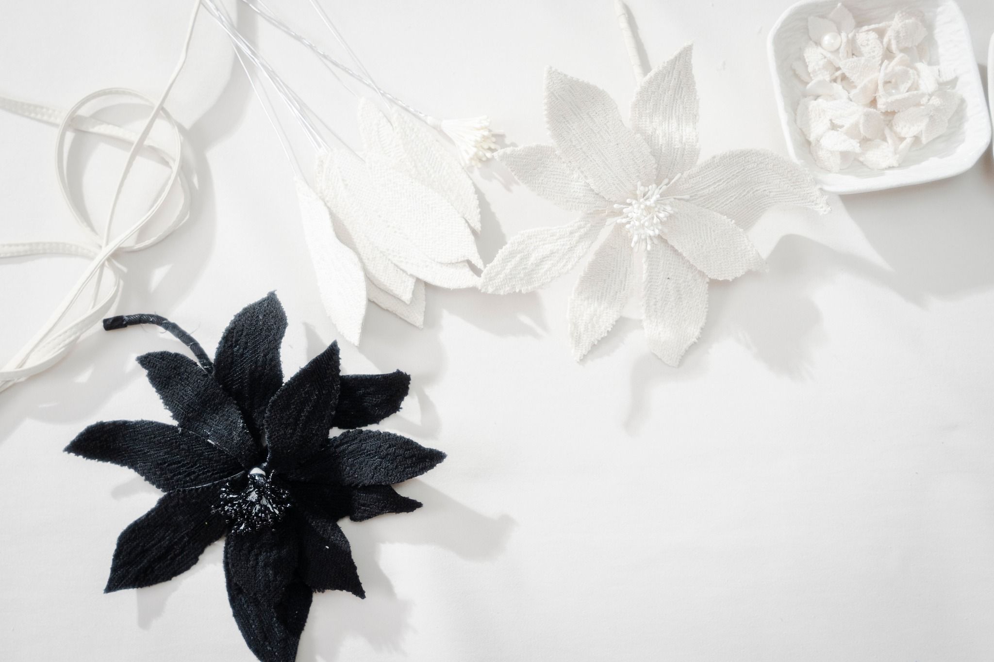LACE - EMBELLISHED LEATHER BLOSSOM