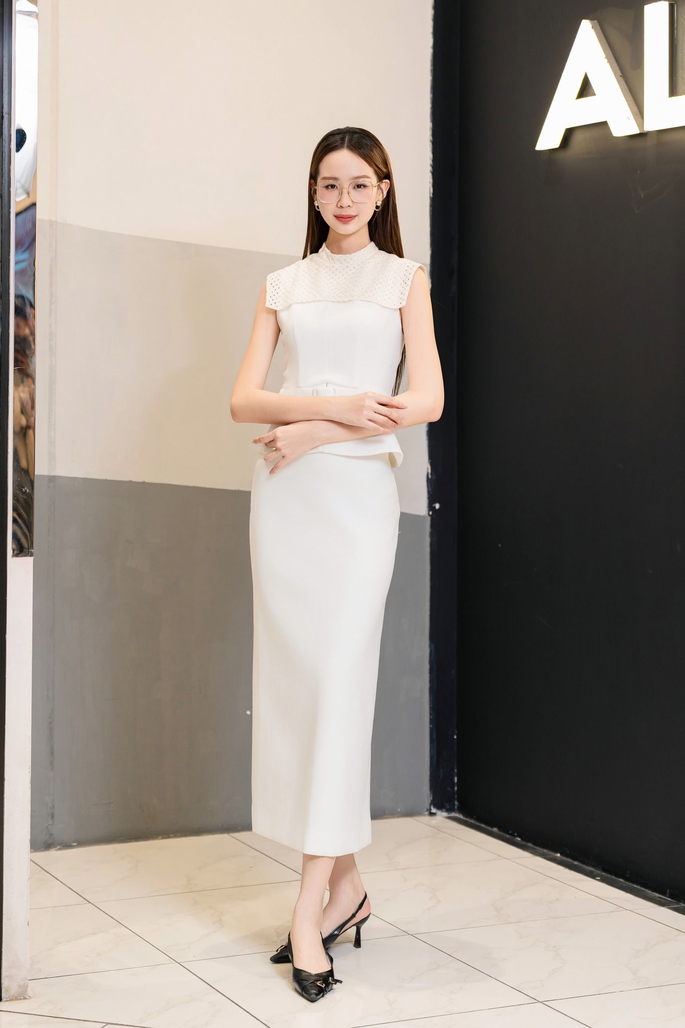 Bảo Ngọc X AMITY PEPLUM TOP - OBIE MAXI BLACK SKIRT