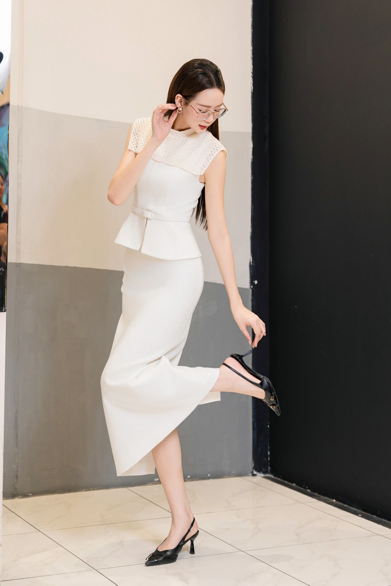 Bảo Ngọc X AMITY PEPLUM TOP - OBIE MAXI BLACK SKIRT